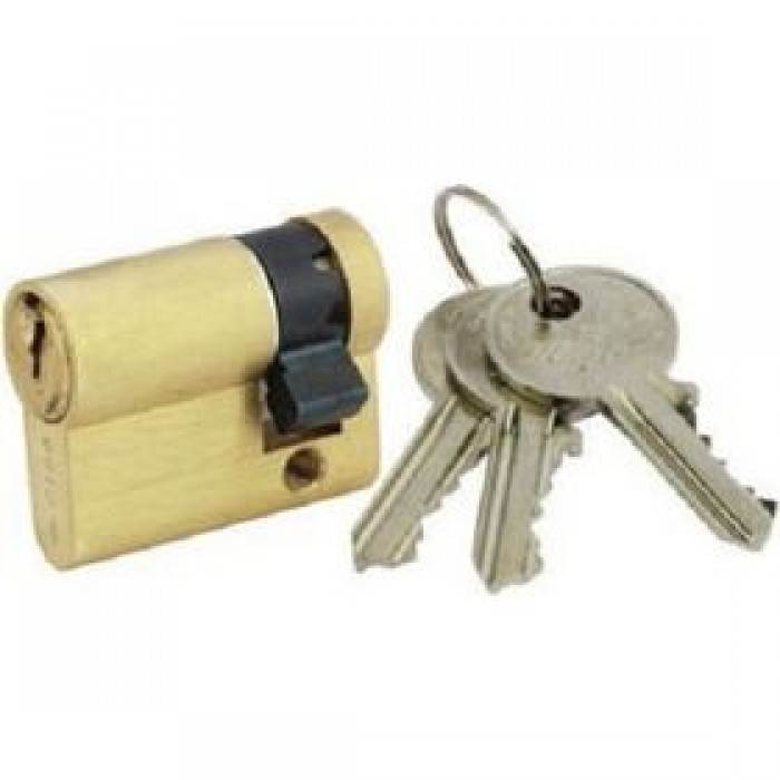 1009/007/5 Μισός κύλινδρος κλειδαριάς πόρτας με μηχανικά κλειδιά. Mήκος 50 mm